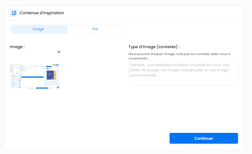 Générateur publication linkedin a partir d'une image